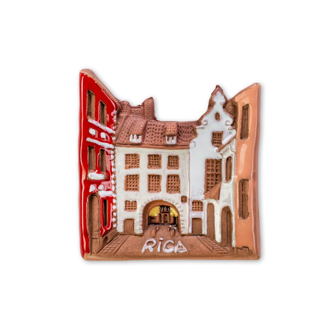 Ceramic magnet of Riga’s oldtown houses M 01