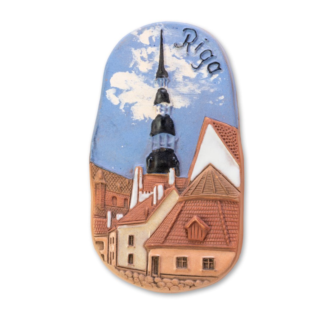 Ceramic magnet of St. Peter’s church in Riga M 03
