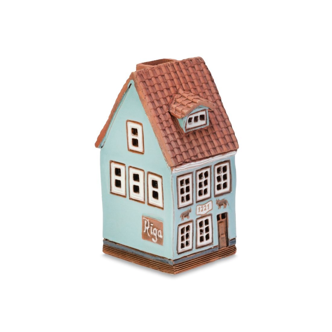 Ceramic miniature of the original house in Riga LV 08 mini