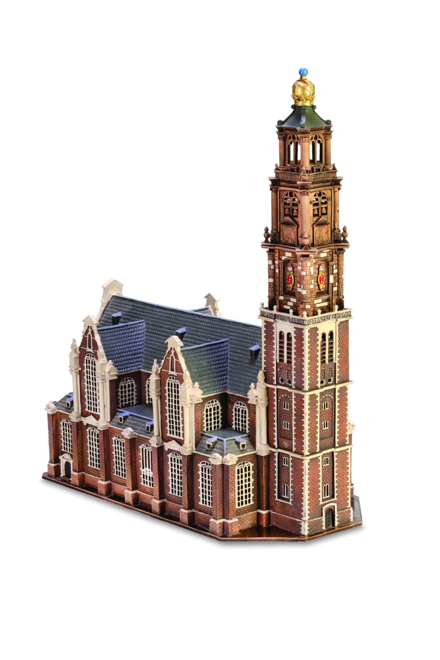 Handgefertigte keramische Miniatur der Westerkerk in Amsterdam AMS 13 CHURCH