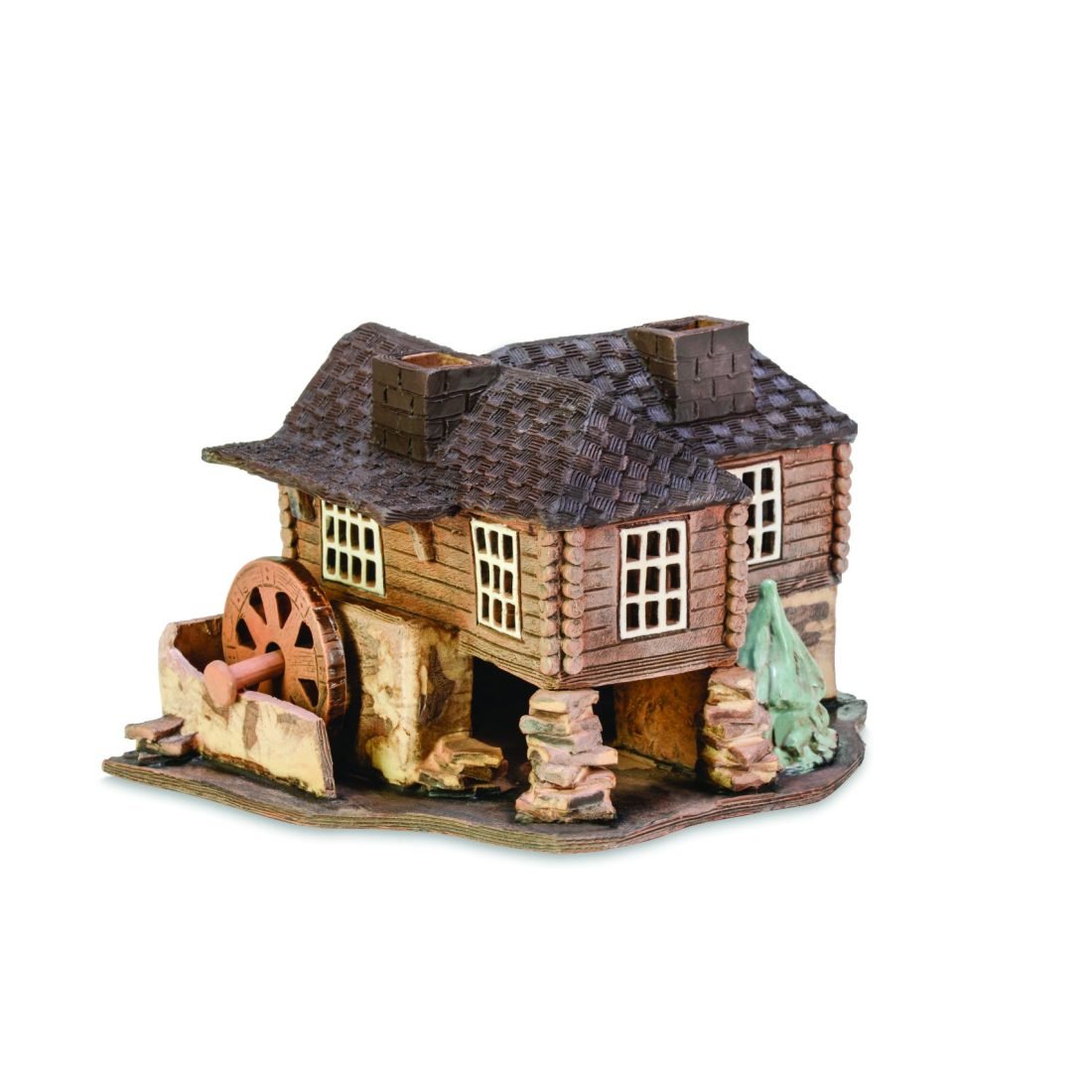 Ceramic miniature of a fantasy watermill house CHJ 179