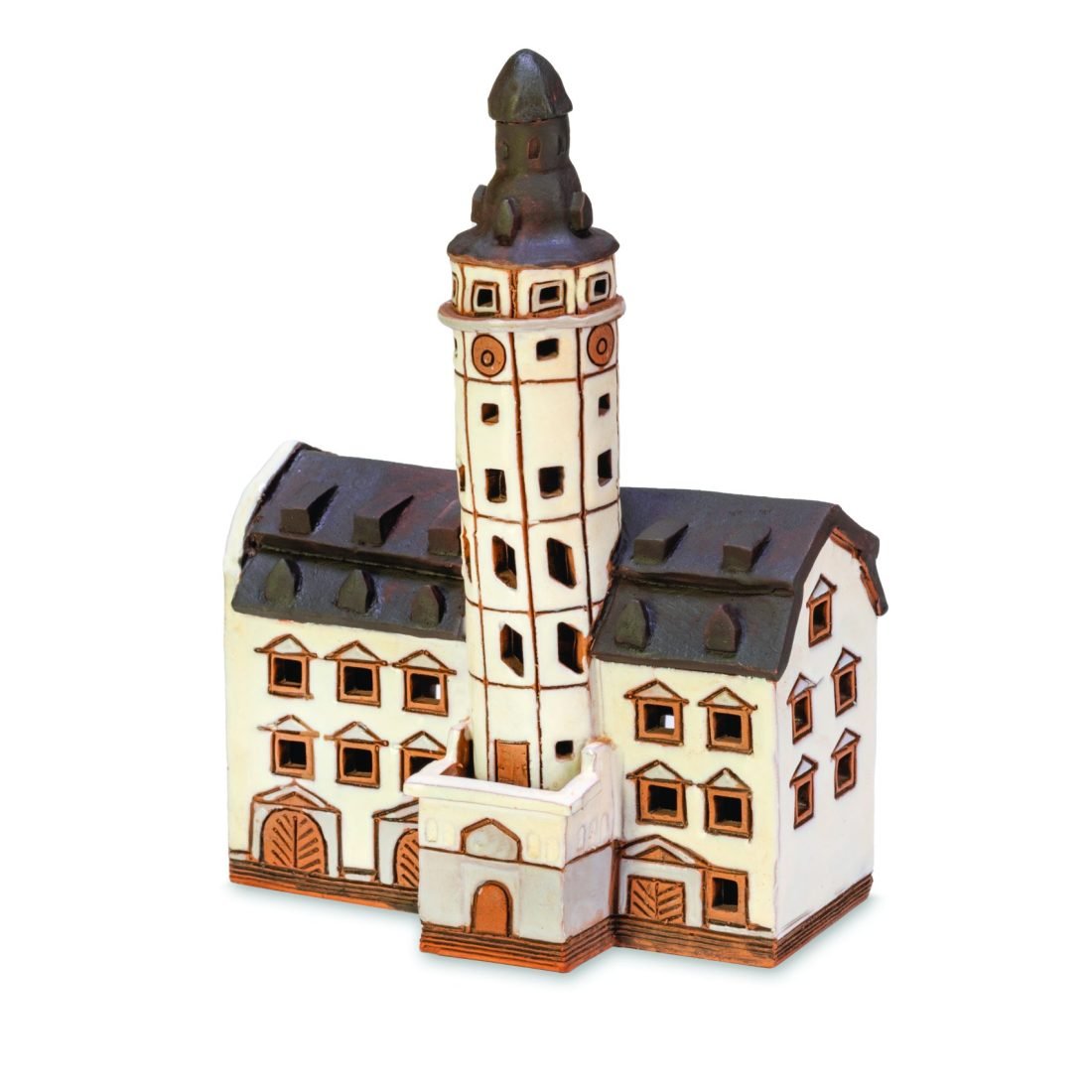 Ceramic miniature of Uhrturm Rathaus in Jena MOD 139 MINI