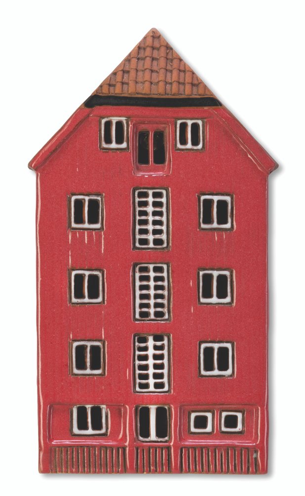 Ceramic plaque of original house in Trondheim NOR PL 08