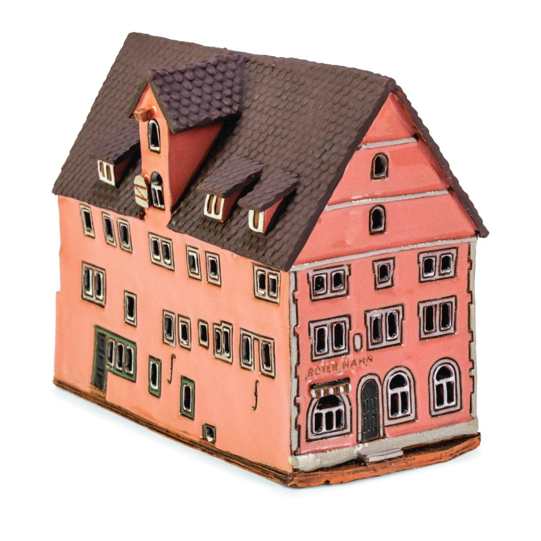 Ceramic miniature of Rotern Hahn hotel in Rothenburg RodT 28 MINI