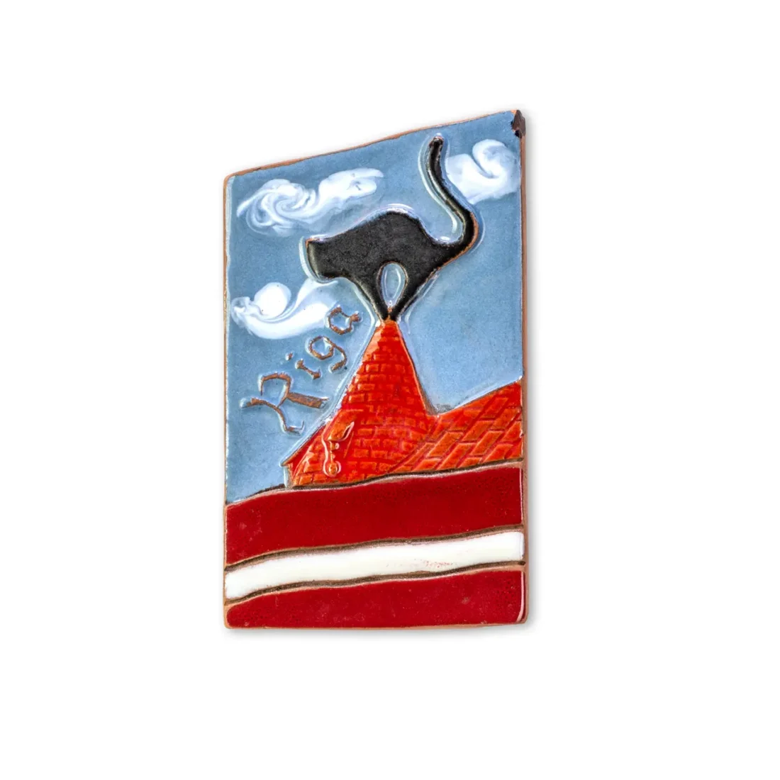 Ceramic magnet of the Black cat’s house in Riga M 07