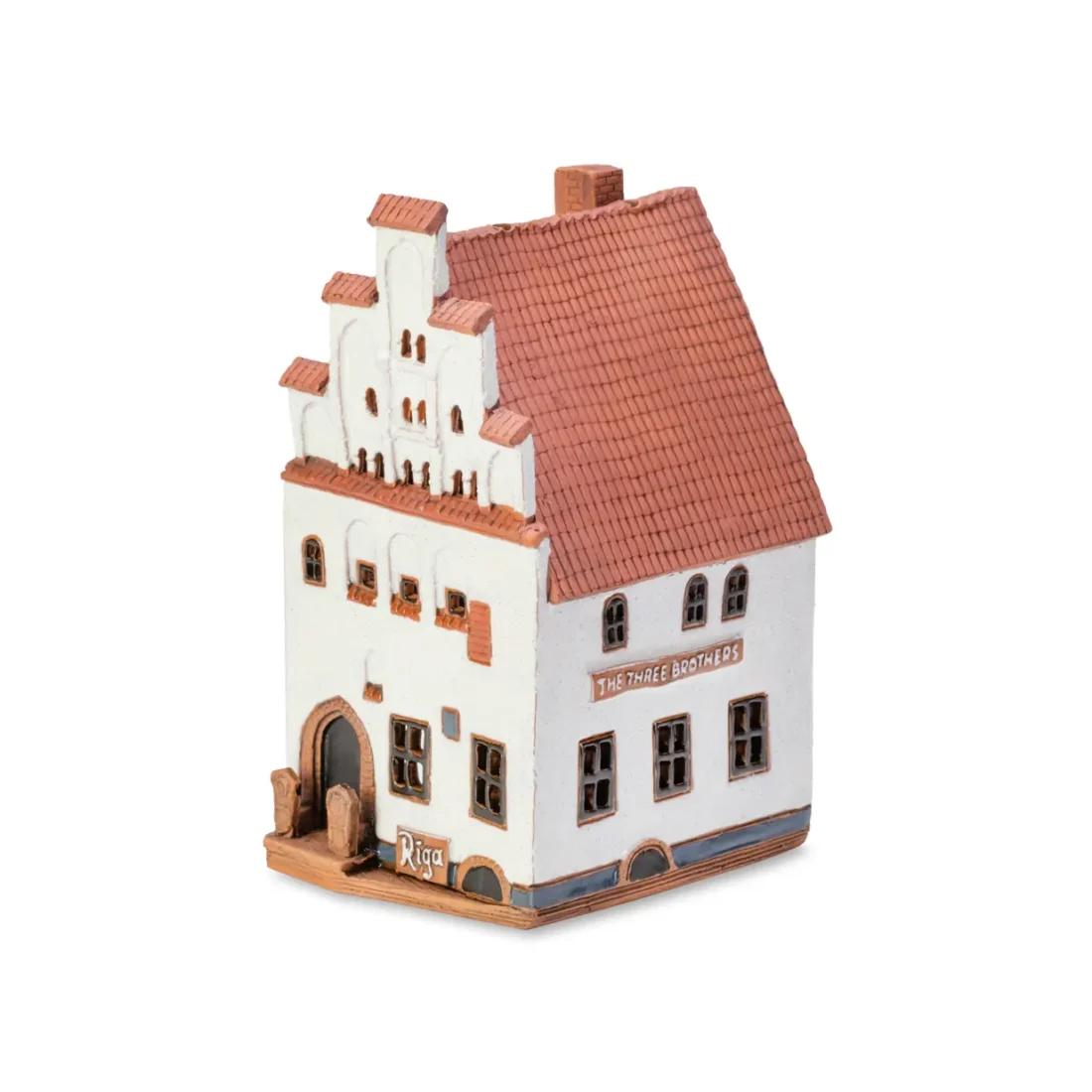 Handgemachte keramische Miniatur, originalgetreue Kopie eines Gebäudes in Riga LV 03