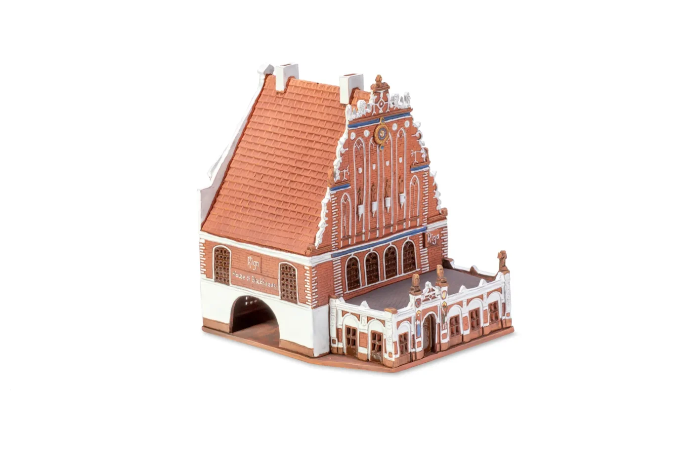 Handgemachte keramische Miniatur, originalgetreue Kopie eines Gebäudes in Riga LV 12