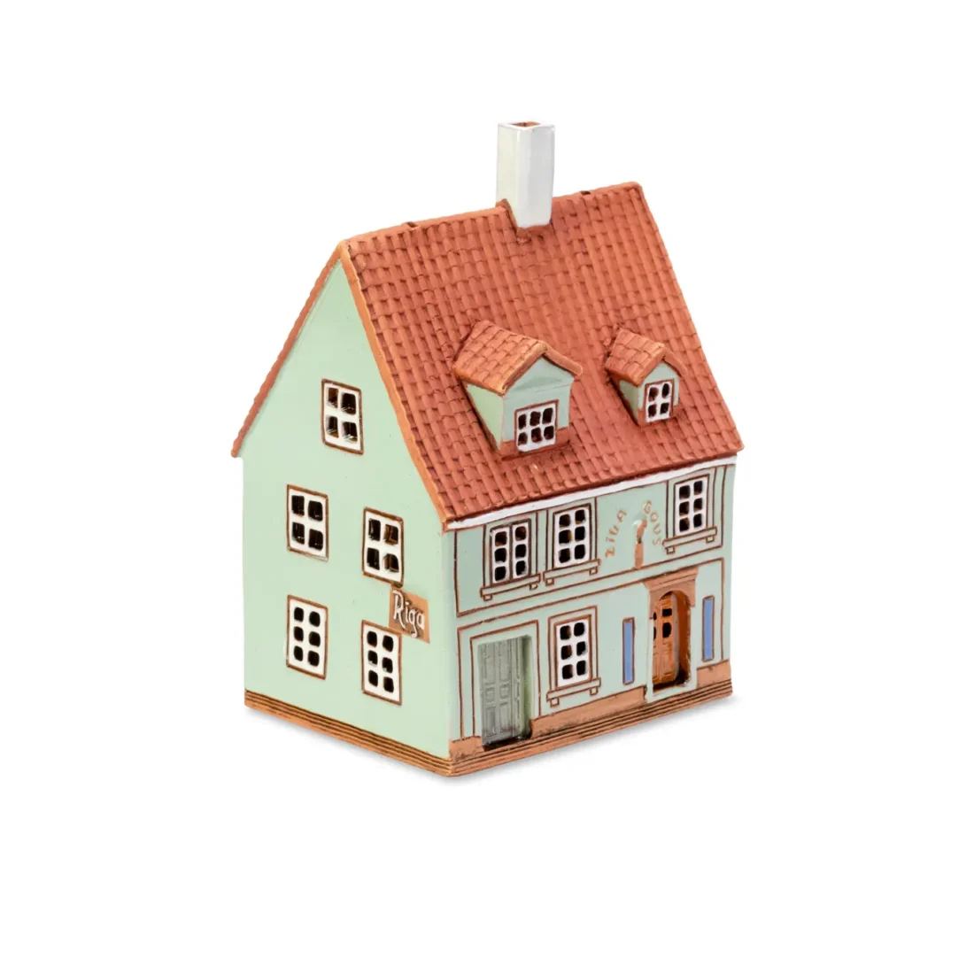 Ceramic miniature of the original house in Riga LV 14