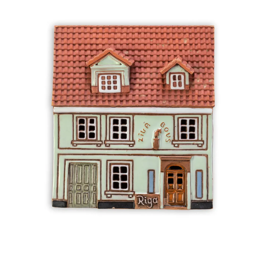 Ceramic plaque of original house in Riga LV 14 PL