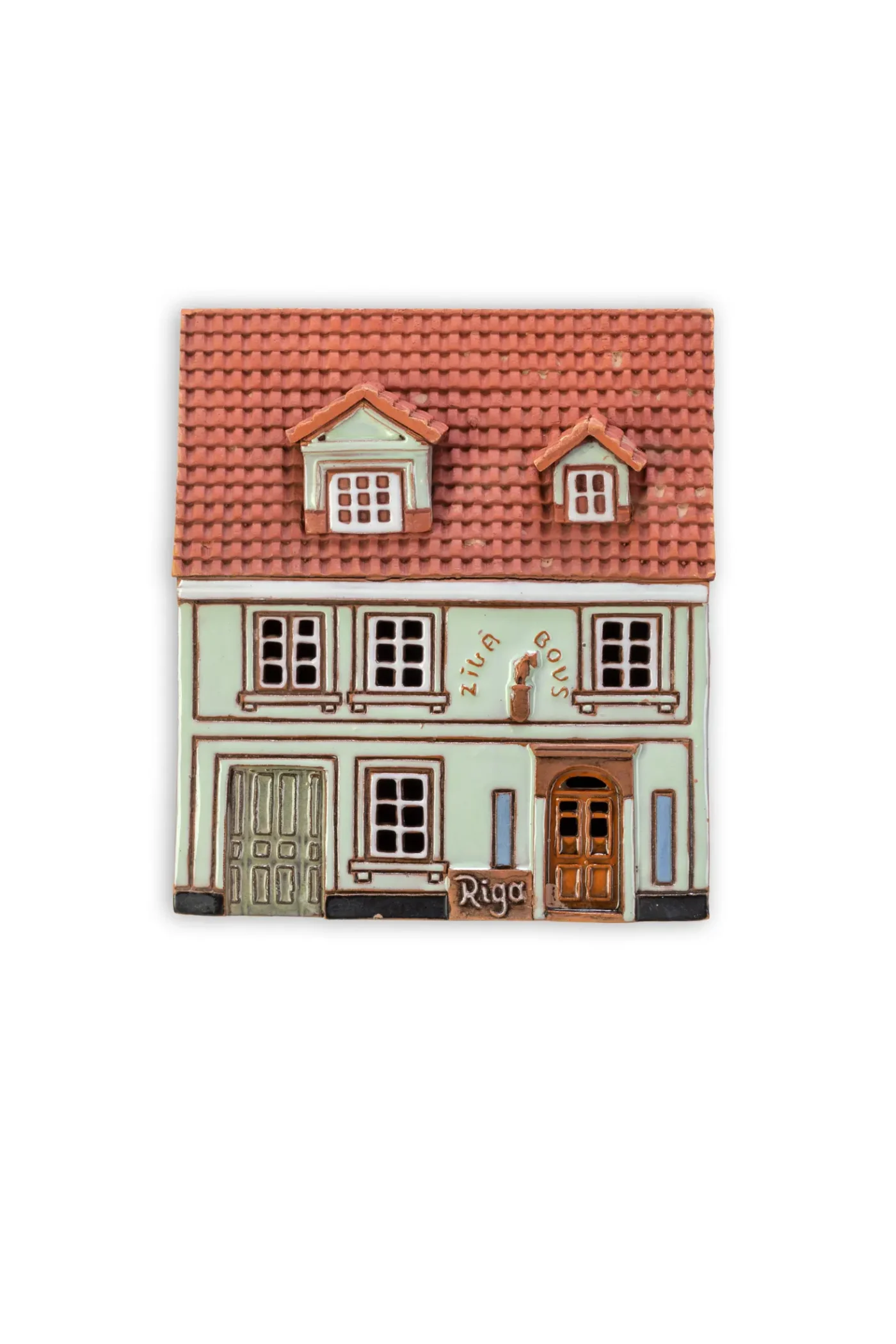 Ceramic plaque of original house in Riga LV 14 PL