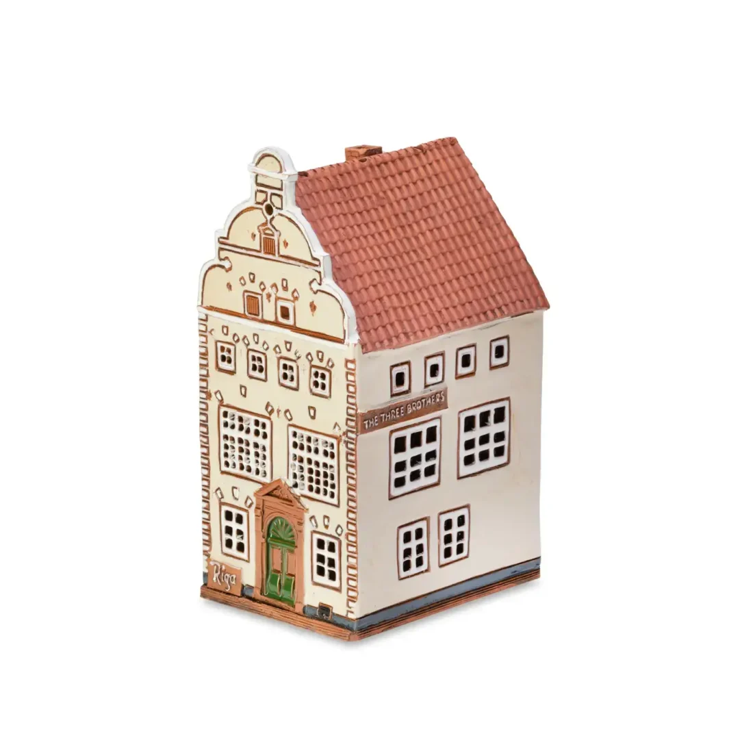 Handgemachte keramische Miniatur, originalgetreue Kopie eines Gebäudes in Riga LV 02