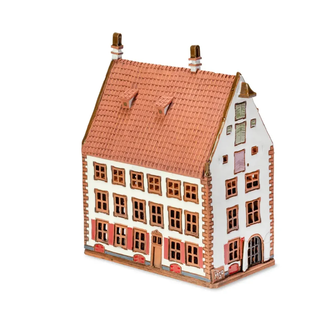 Handgemachte keramische Miniatur, originalgetreue Kopie eines Gebäudes in Riga LV 04