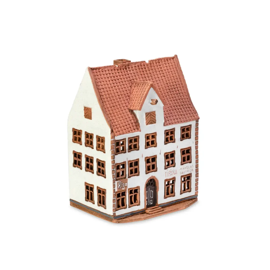 Handgemachte keramische Miniatur, originalgetreue Kopie eines Gebäudes in Riga LV 09