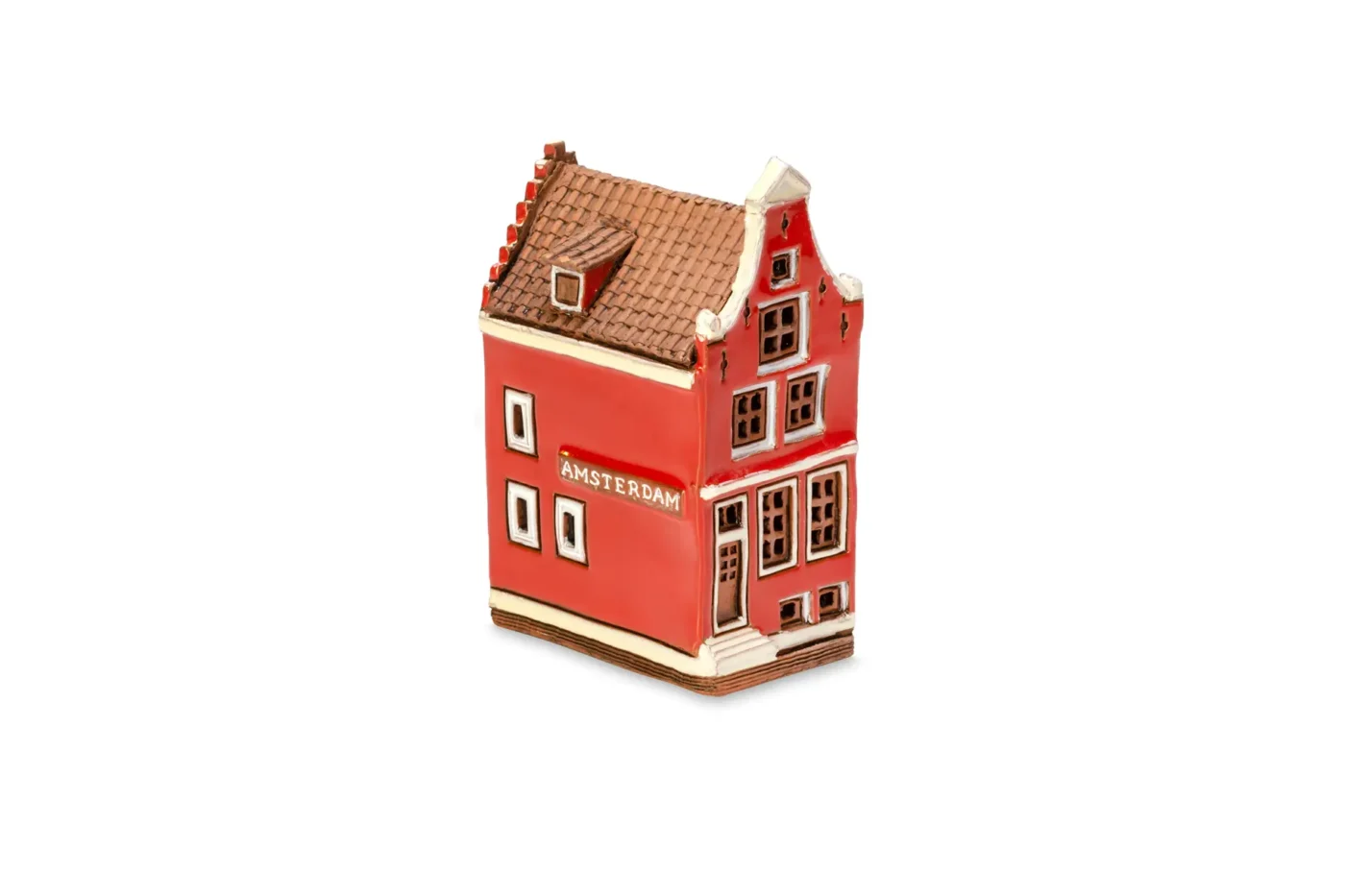 Handgemachte keramische Miniatur, originalgetreue Kopie eines Gebäudes in Amsterdam AMS 02 MINI