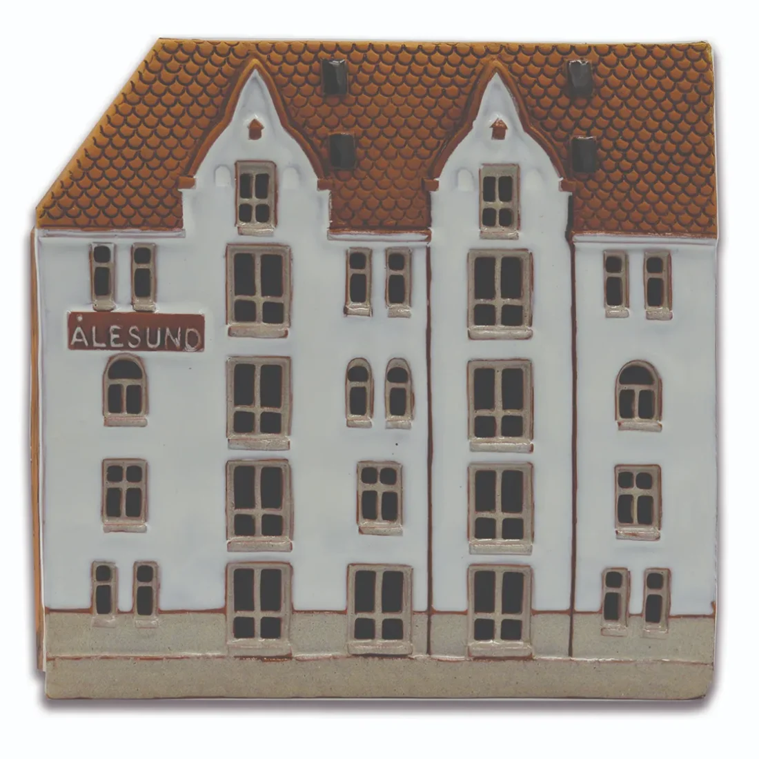 Ceramic plaque of original house in Alesund A 02 PL