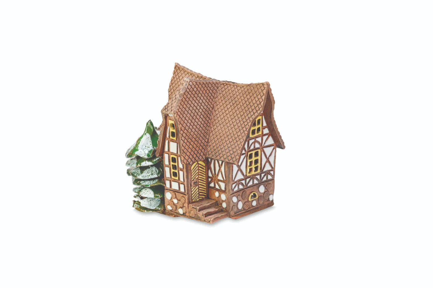 Handmade ceramic fairytale house candle holder and essential oil burner