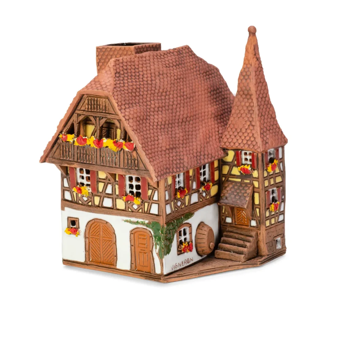 Ceramic miniature of original house in Alsace ALS JB 02 VA