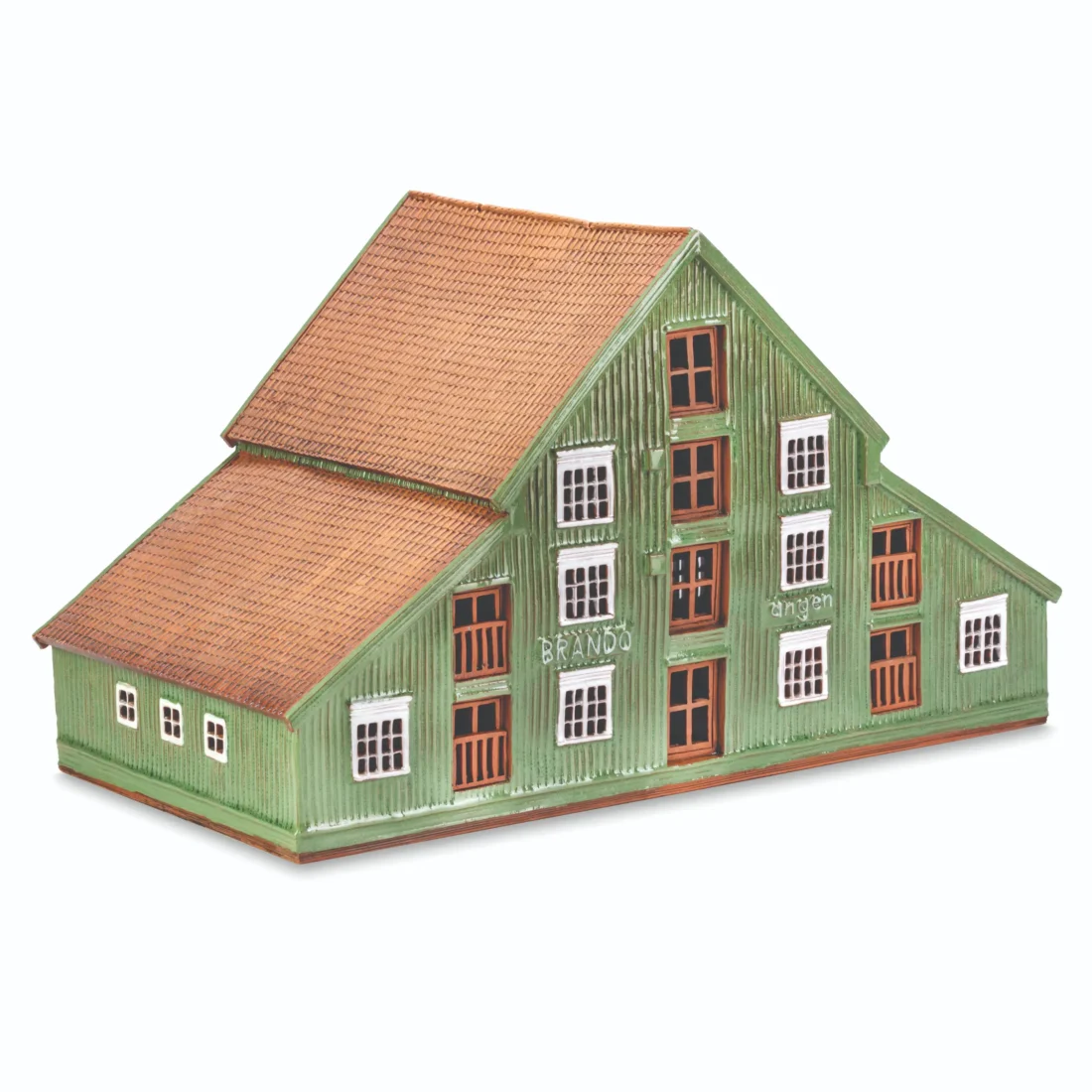 Ceramic miniature of original house in Trondheim. Large NOR 01 L