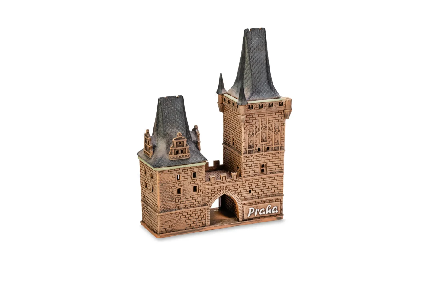 Ceramic miniature of Charles Bridge gates in Prague PR 01 MINI