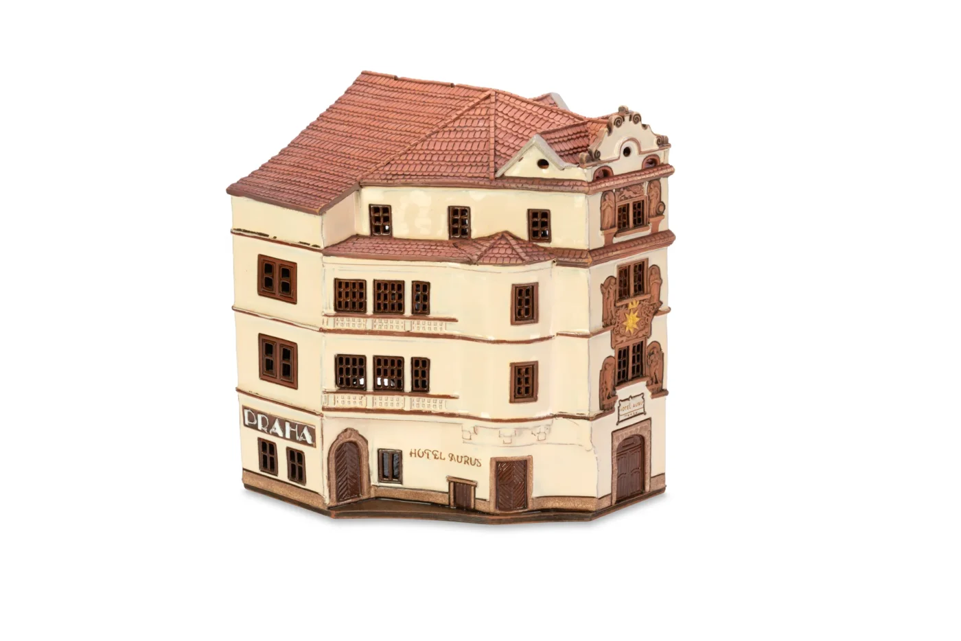 Handgemachte keramische Miniatur, originalgetreue Kopie eines Gebäudes in Prag PR 25
