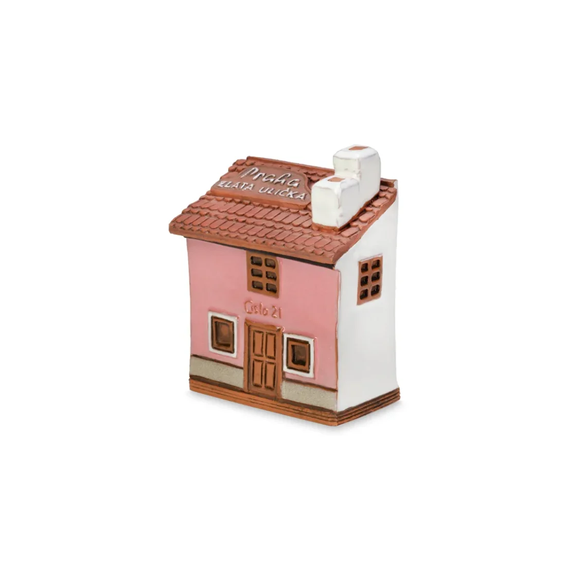 Ceramic miniature of Zlata street house in Prague ZU 07 mini
