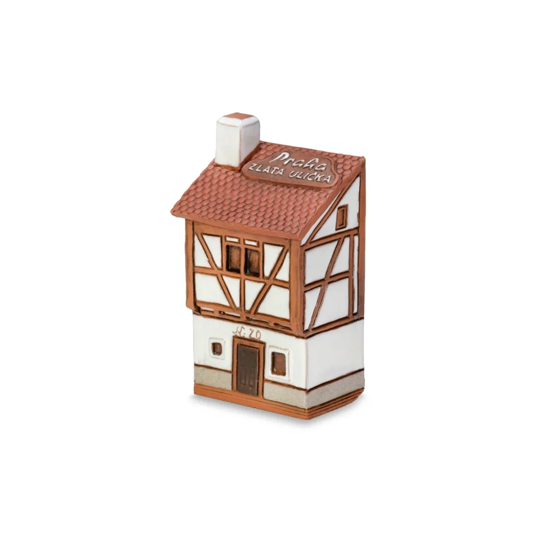 Ceramic miniature of Zlata street house in Prague ZU 08 mini