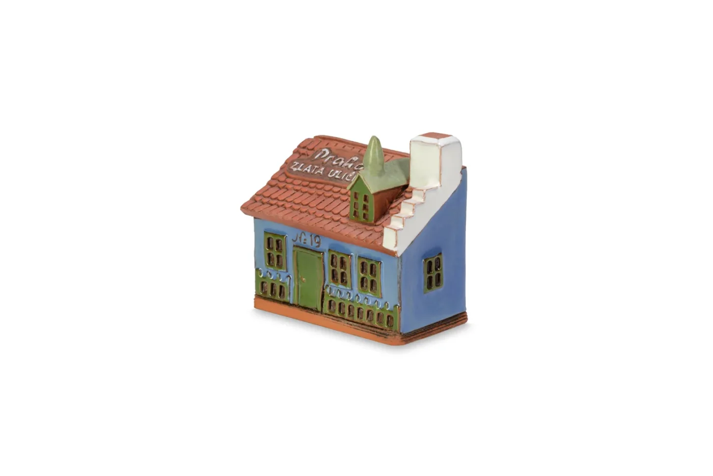 Ceramic miniature of Zlata street house in Prague ZU 09 mini