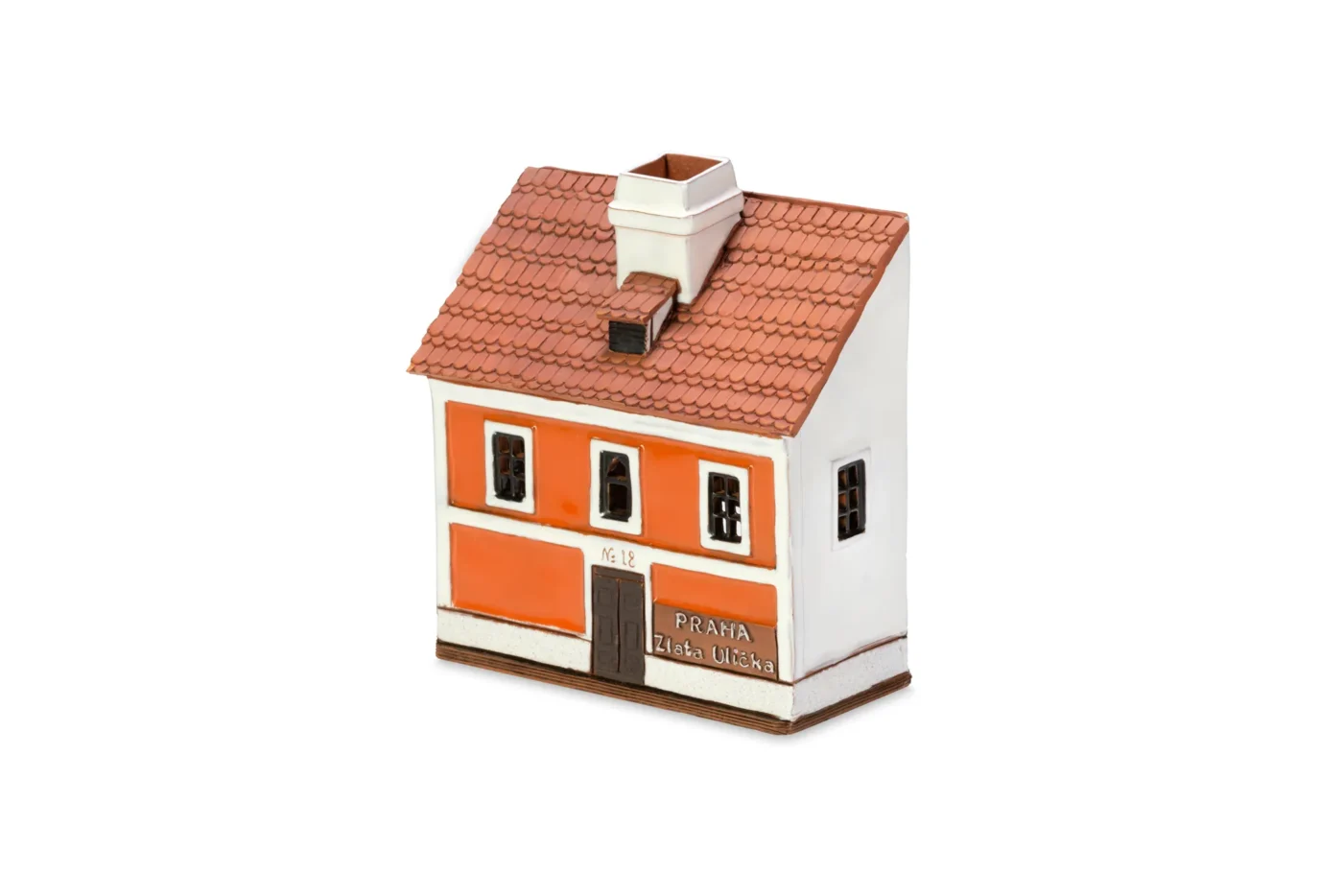 Handgemachte keramische Miniatur, originalgetreue Kopie eines Gebäudes in der Goldenen Gasse, Prag ZU 10 L