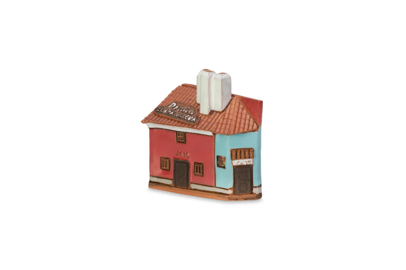 Ceramic miniature of Zlata street house in Prague ZU 13 mini